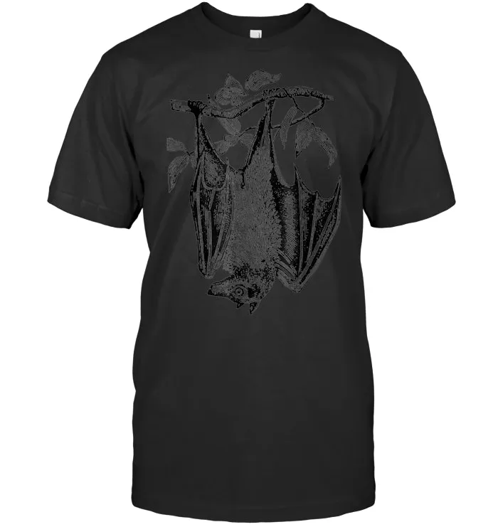 Bat T Shirt Bat Hanging Upside Down Animal Wildlife Nature