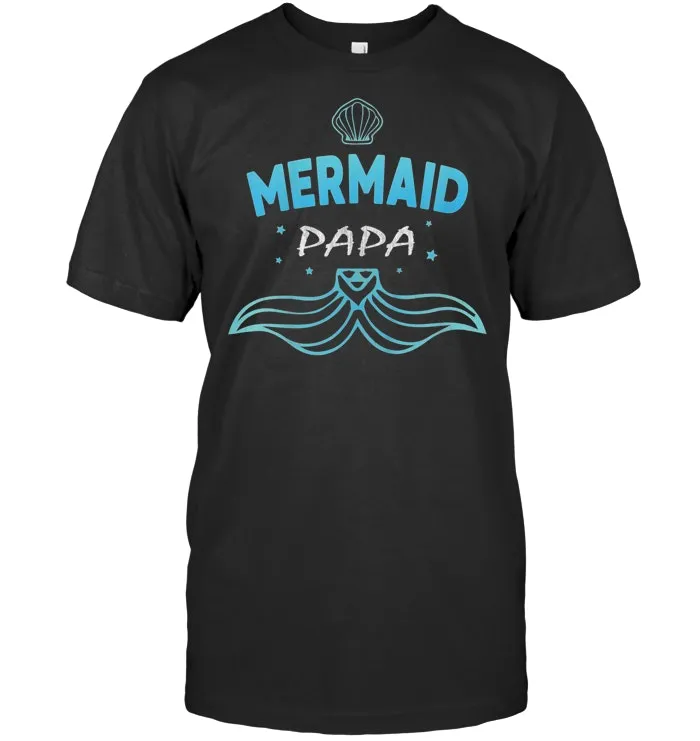 Papa Mermaid Birthday Party Shirt Grandpa Family Gift