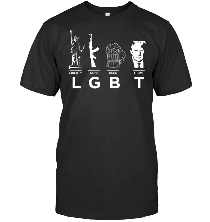 Liberty Guns Beer Trump T Shirts Funny Parody LGBT Gift
