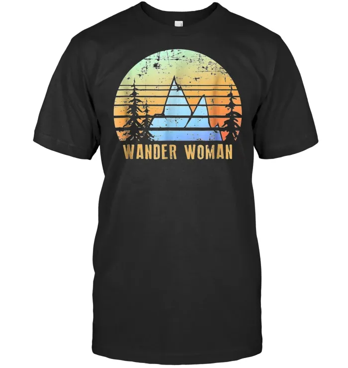 Retro Wander Woman Shirt Retro Sunset Hiker Gift