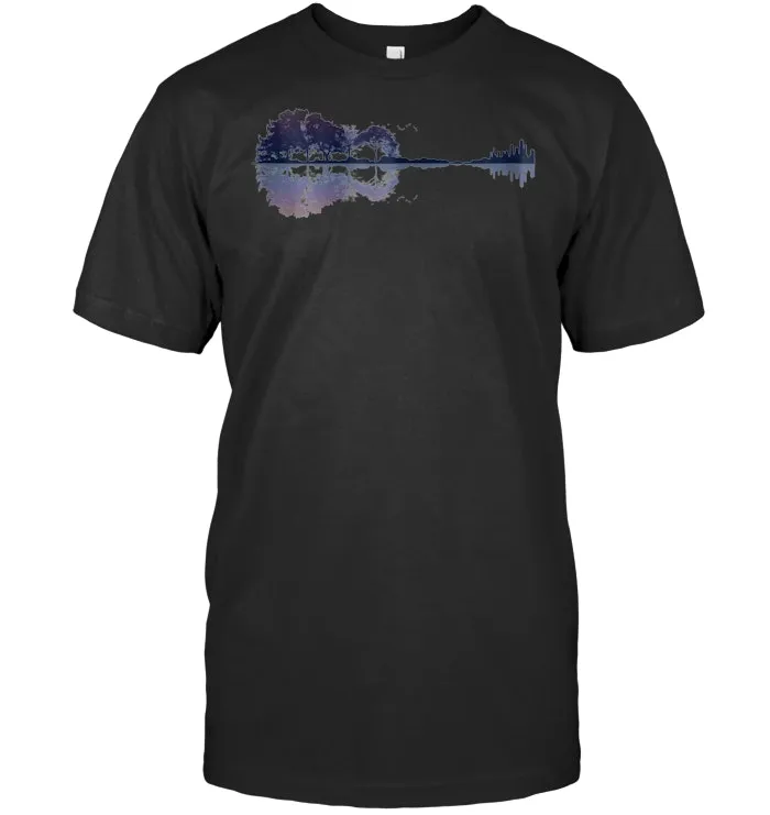 Rainbow Purple Nature Guitar Music T Shirt Design