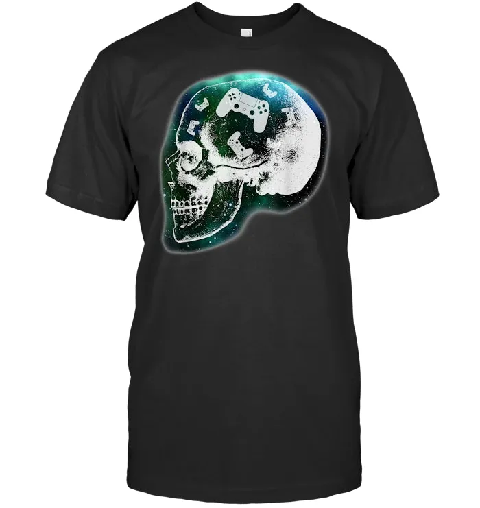 Mind Controller Skull Gaming T Shirt Gamer Mens Boys Teens