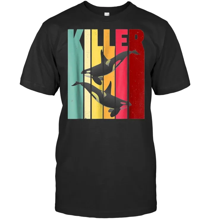 Killer Whale Shirt Orca Retro Vintage Men Women Gift