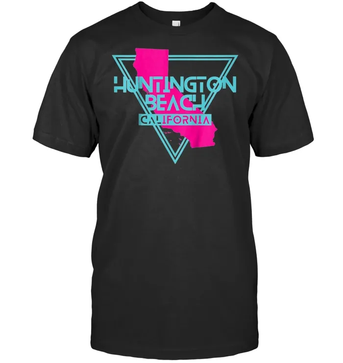Huntington Beach California T Shirt Retro Triangle CA Souven