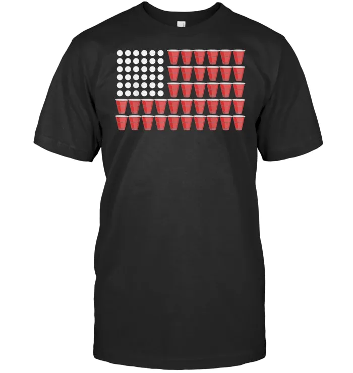 Beer Pong American Flag Shirt 4th Of July Fourth Party