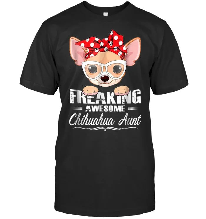 Chihuahua Aunt Funny Shirt Birthday Auntie Tee Gift