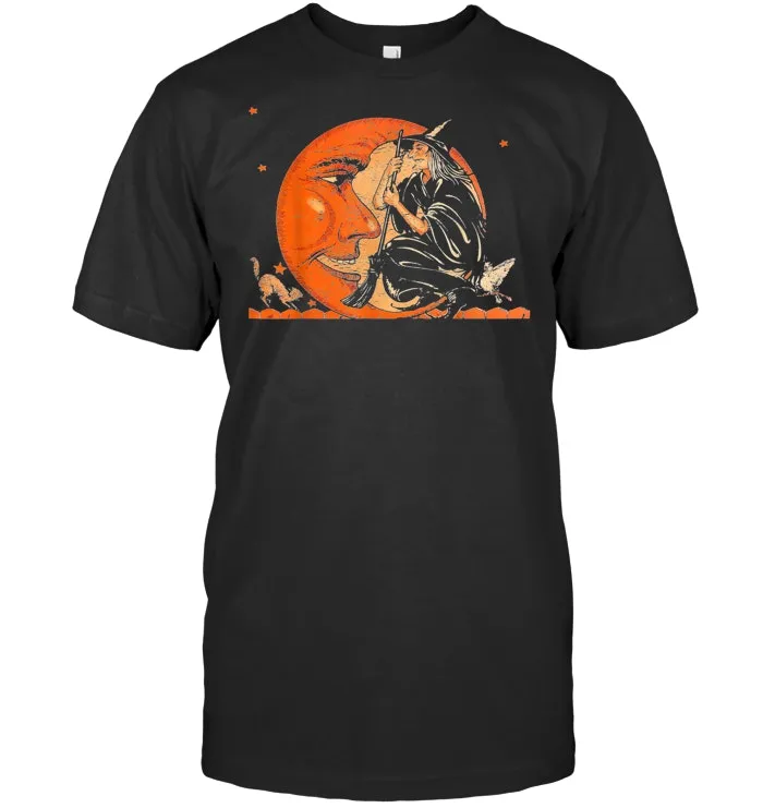 Great Vintage Witch and Moon Halloween T Shirt