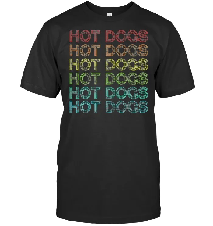 Retro Funny Hot Dog T Shirt Vintage Food Theme Party Shirt