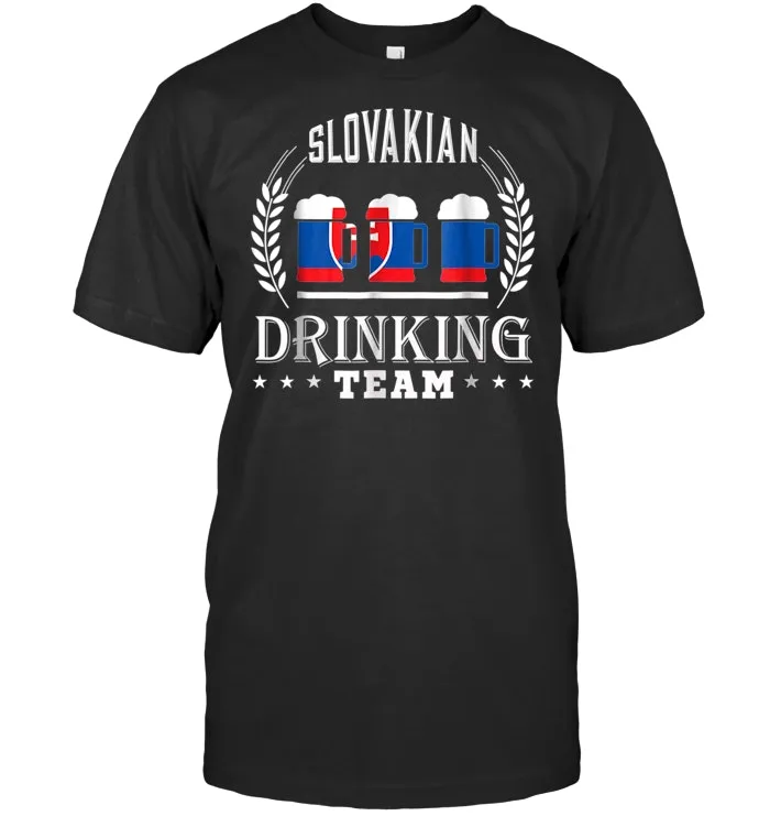 Beer Slovenian Drinking Team Casual Slovakia Flag T Shirt