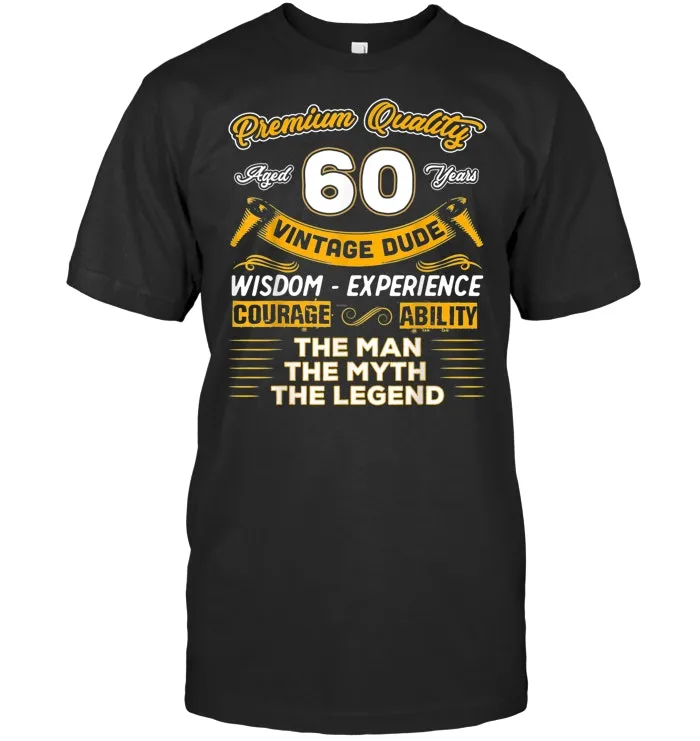 Vintage Dude The Man Myth Legend 60 Yrs 60th Birthday Shirt