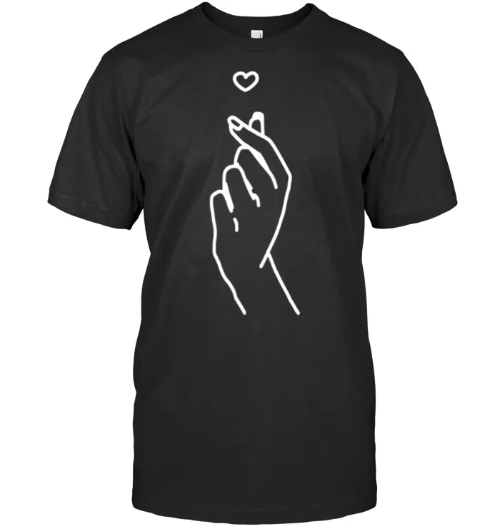 Korean Finger Heart Shirt Kpop Tshirt Christmas Xmas Gift