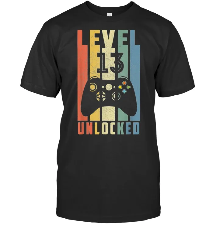 Level 13 Unlocked Tshirt 13th Video Gamer Birthday Boy Gifts