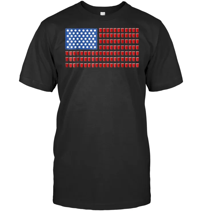 Beer pong USA Flag Shirt   4th of July Beer Pong T Shirt