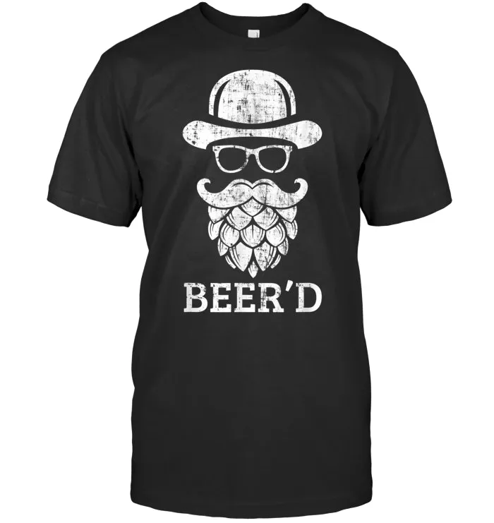 Beerd T Shirt Funny Beard Hop Head Tee for Craft Beer Lovers