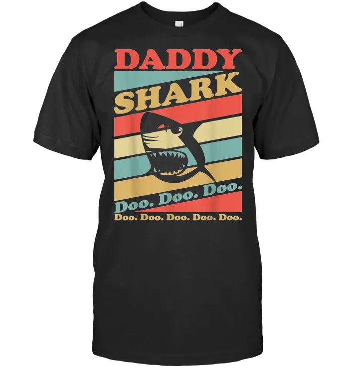 Retro Vintage Daddy Shark  T Shirt