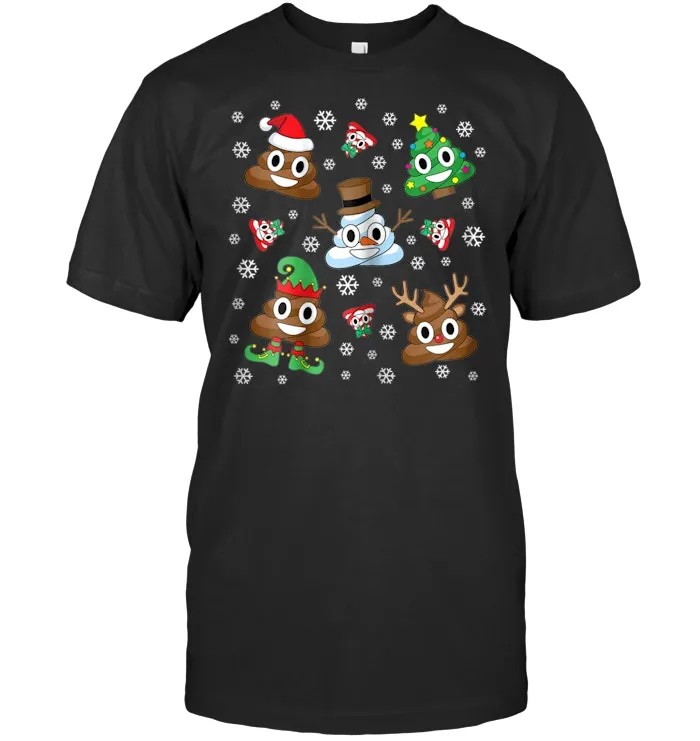 Poop Emoji Christmas Pajama Funny T Shirt