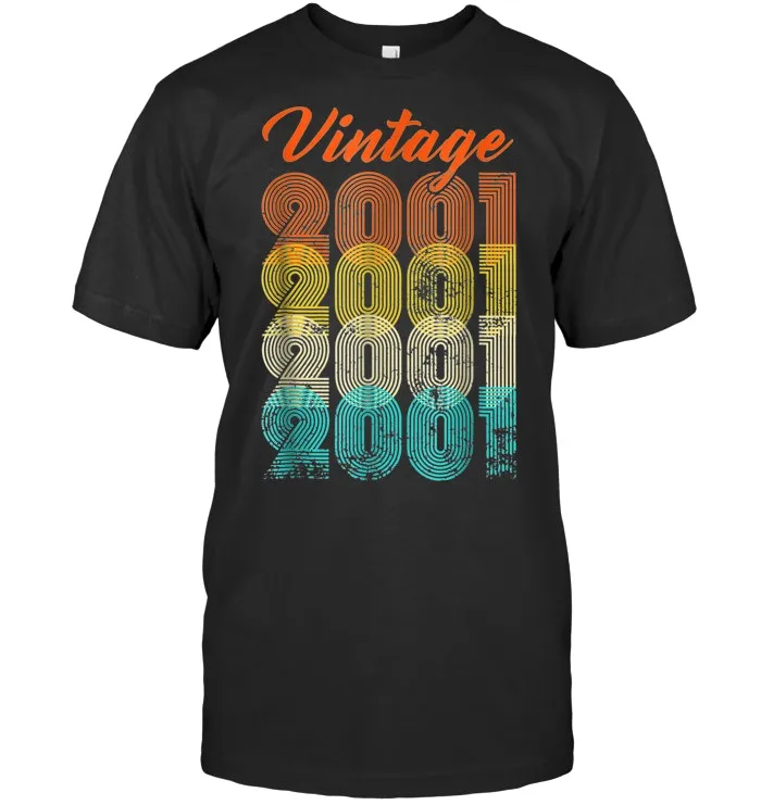 Vintage Retro 2001 18th yrs old Classic Birthday T Shirt