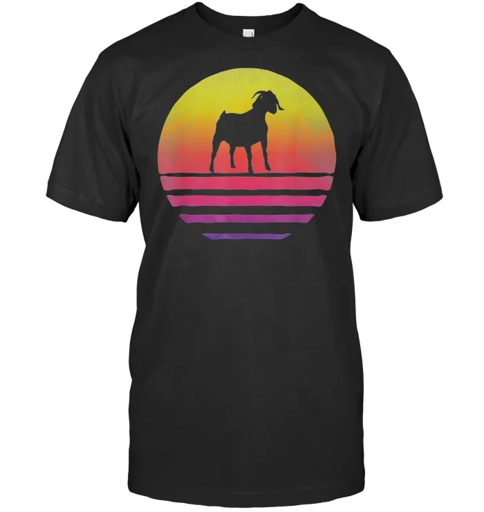 Retro Vintage Goat Silhouette Shirt Funny Farm Animal Gift