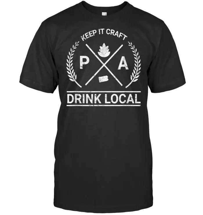 Drink Local Pennsylvania Vintage Craft Beer Brewing T Shirt