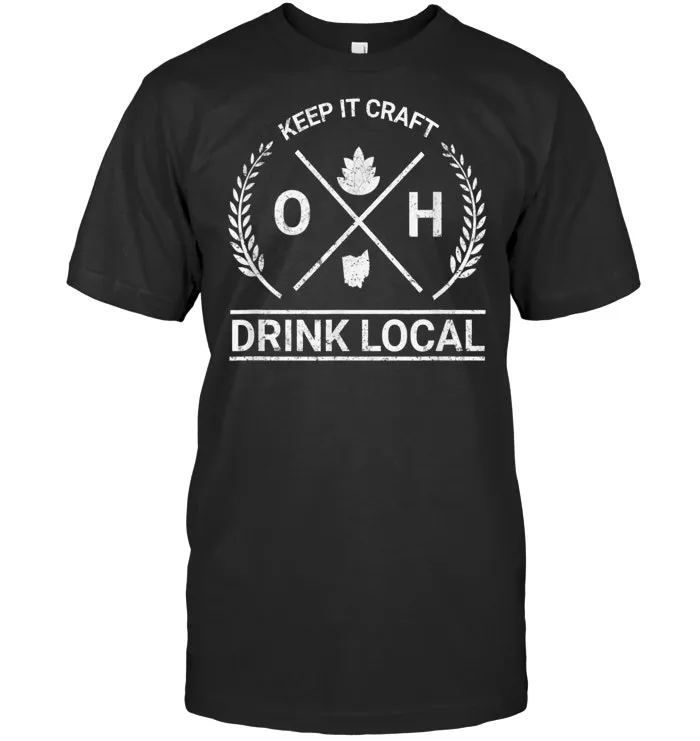 Drink Local Ohio Vintage Craft Beer Brewing T Shirt