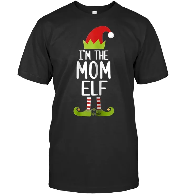 Womens I'm The Mom Elf Shirt Matching Christmas Family Tshirts