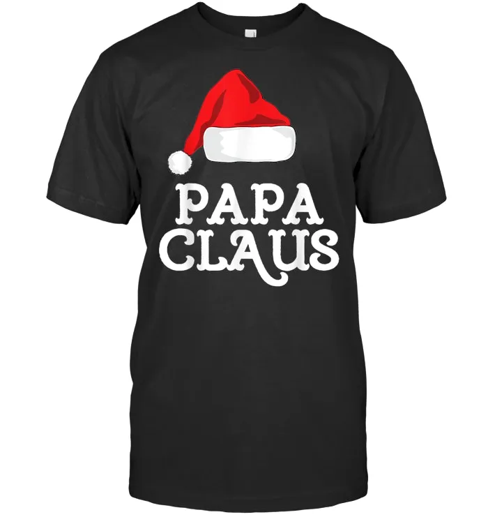 Papa Claus Christmas Family Matching Pajama Hat T Shirt