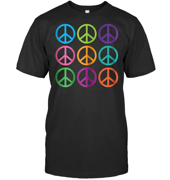 Peace Sign Symbol 60s Retro Color T shirt