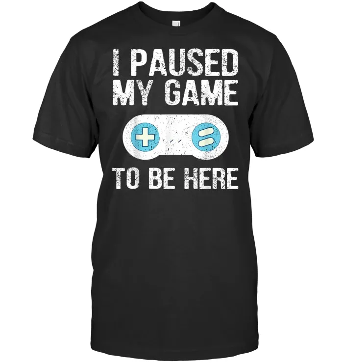 I Paused My Game To Be Here Gamer Gift T Shirt for Grandson