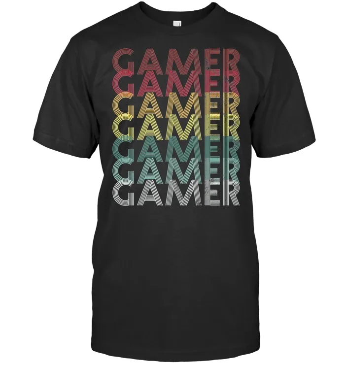 Gamer T Shirt Retro Tshirt 70s Old School Gift Tee Game