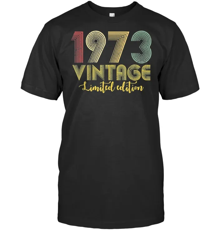 Vintage 1973 T Shirt Born in 1973 Retro 46th Birthday Gifts
