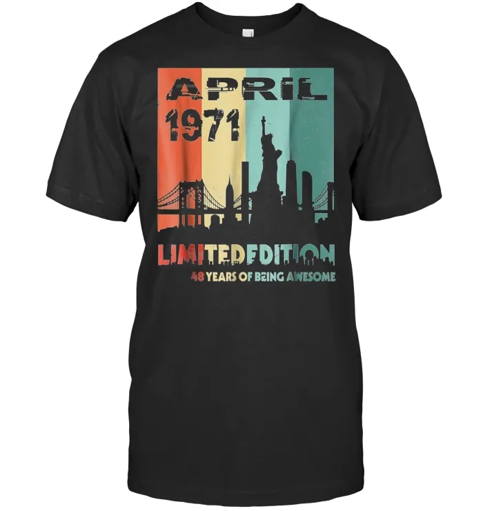 April 1971 Tshirt Retro Vintage 48th Birthday Gifts Decorati