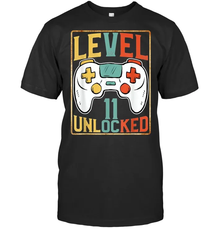 Level 11 Unlocked T Shirt Birthday 11th Video Games Lover