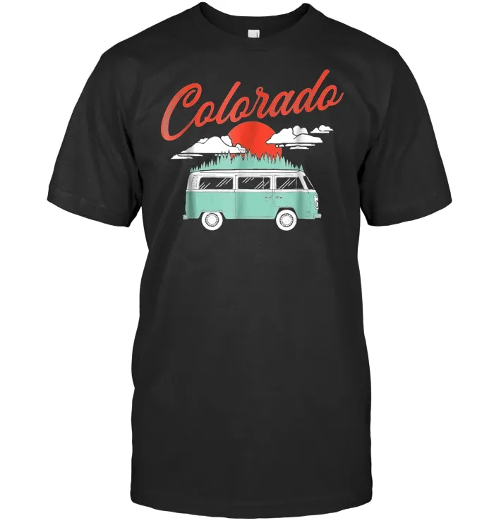 Colorado Vintage Hippie Van 60s Distressed T Shirt
