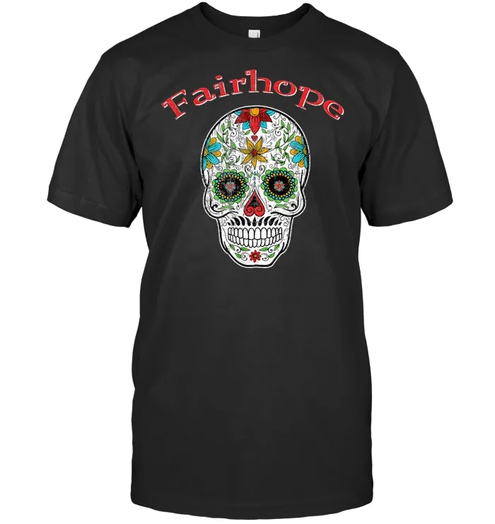 Retro Fairhope  Alabama Trendy Sugar Skull T Shirt