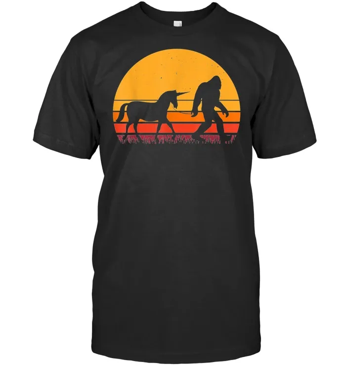 Bigfoot Sasquatch Unicorn Vintage Retro T Shirt