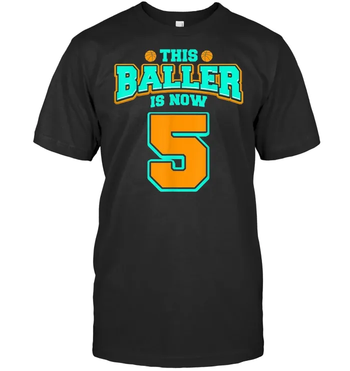 5th Birthday Shirt For Boys Basketball 5 Years Old Kids Gift