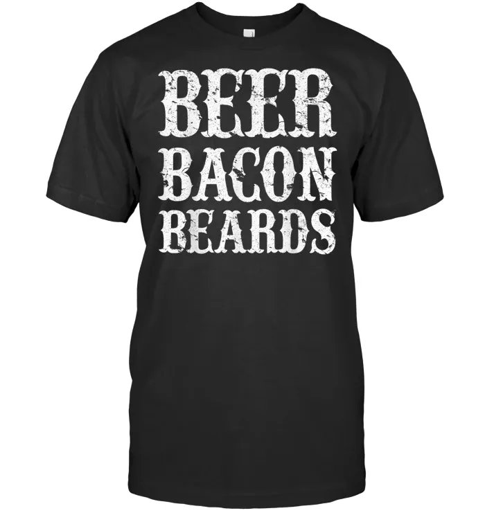 Beer Bacon Beards Manly Funny Patriotic T Shirt