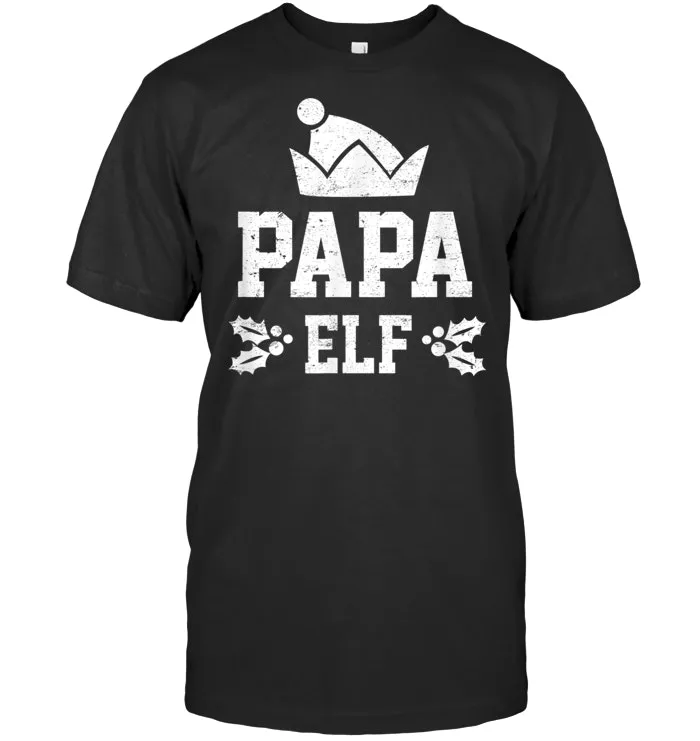 Papa Elf Christmas Group Matching Family Funny Tshirt