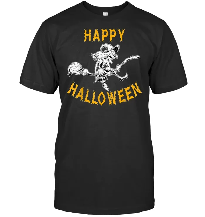 Halloween Witch on Broom Holiday T shirt