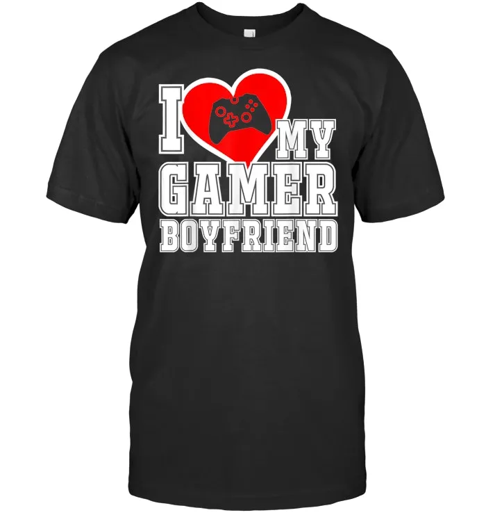 I Love My Gamer Boyfriend Husband Engagement Gift Tee Shirt