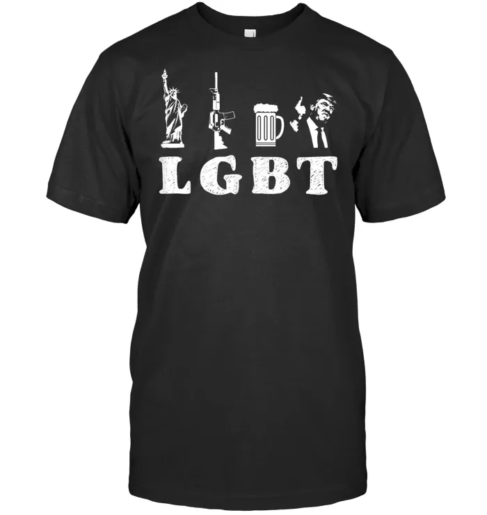 Liberty Guns Beer Trump T Shirt   Funny LGBT Trump Tee Shirt