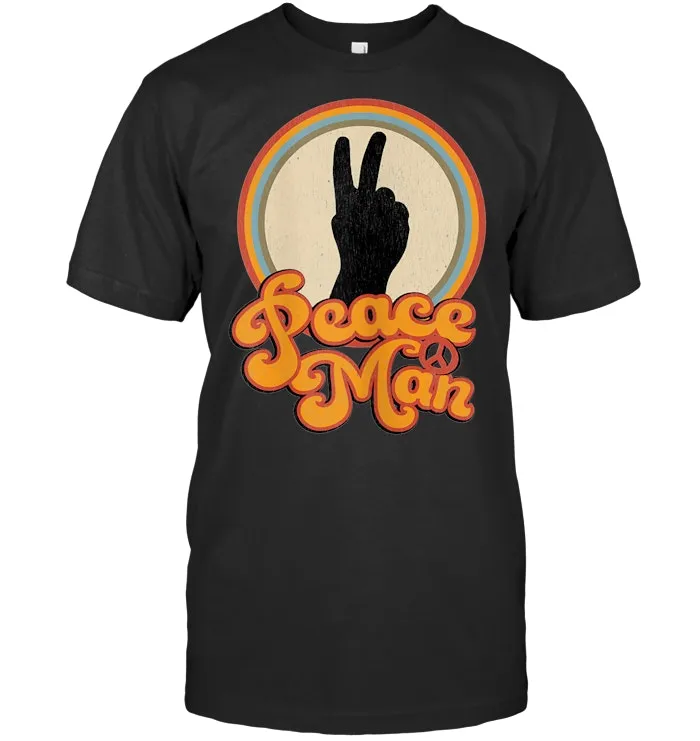 Peace Man Vintage Style Retro Inspired 60s 70s t shirt
