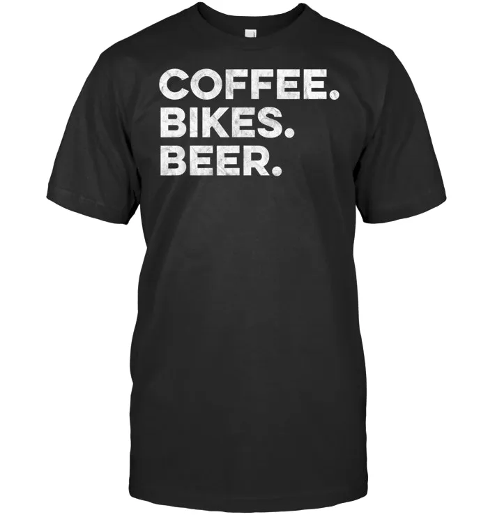 Coffee. Beer. Retro Cycling T Shirt .png