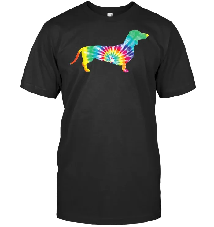 Tie Dye Dog Shirt Hippie Dachshund Retro T shirt Puppy Gift
