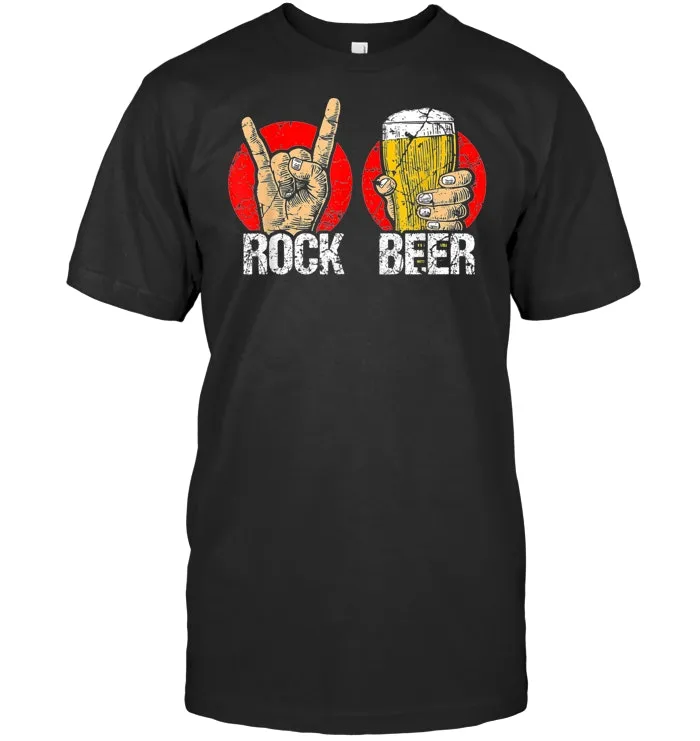 Rock Music And Beer That's Why I'm Here T Shirt Concert Tee