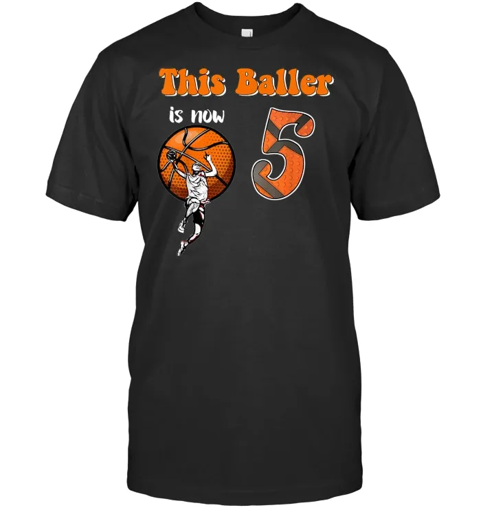 5th Birthday Basketball T Shirt Funny 5 Years Old Gift