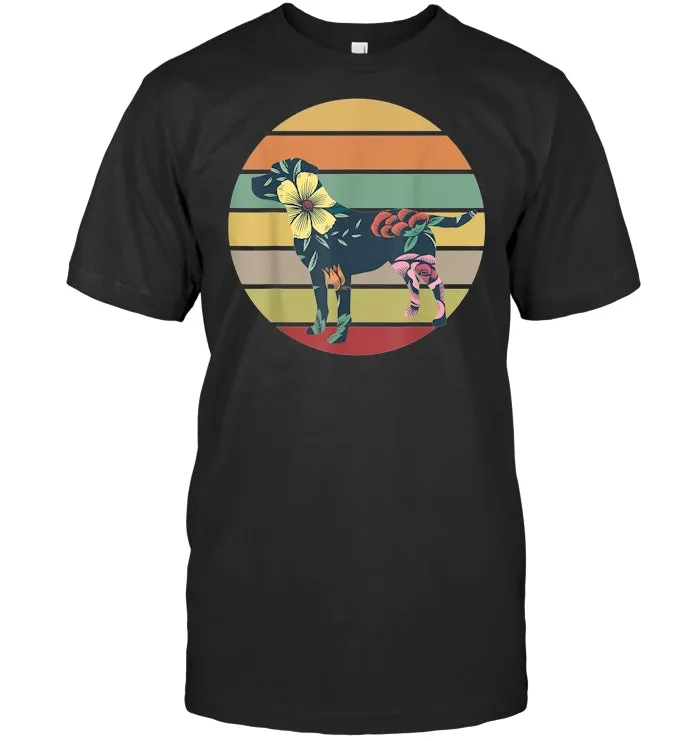 Vintage Labrador Retriever T Shirt Retro Sunset Dog Lovers