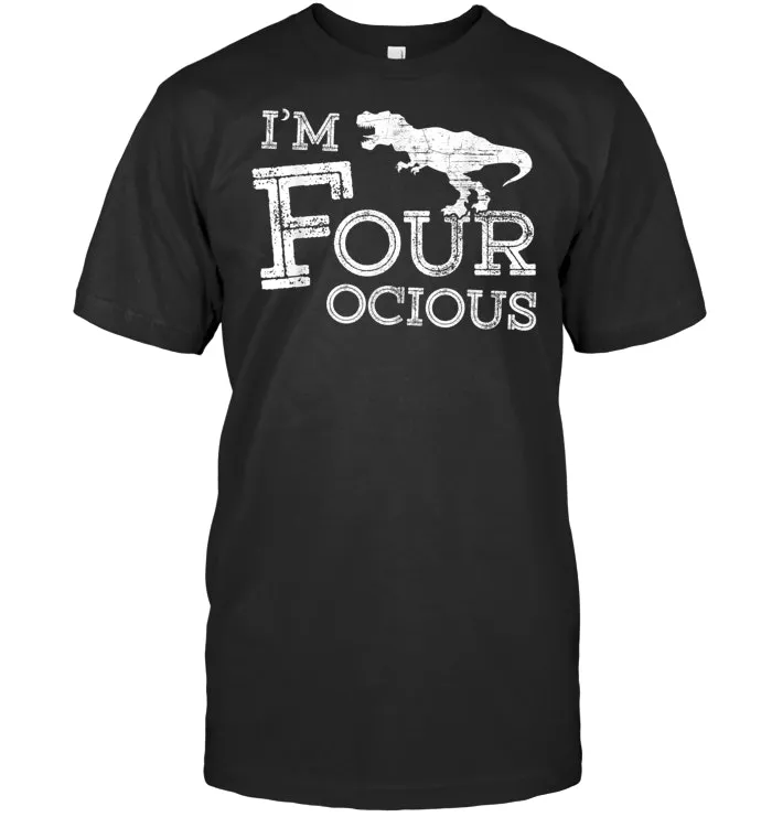4th Birthday 4 Year Old Boy Four ocious Dinosaur Kids Shirt