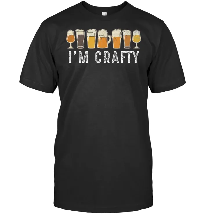 Craft Beer Art I'm Crafty Home Brew Beer Vintage T Shirt