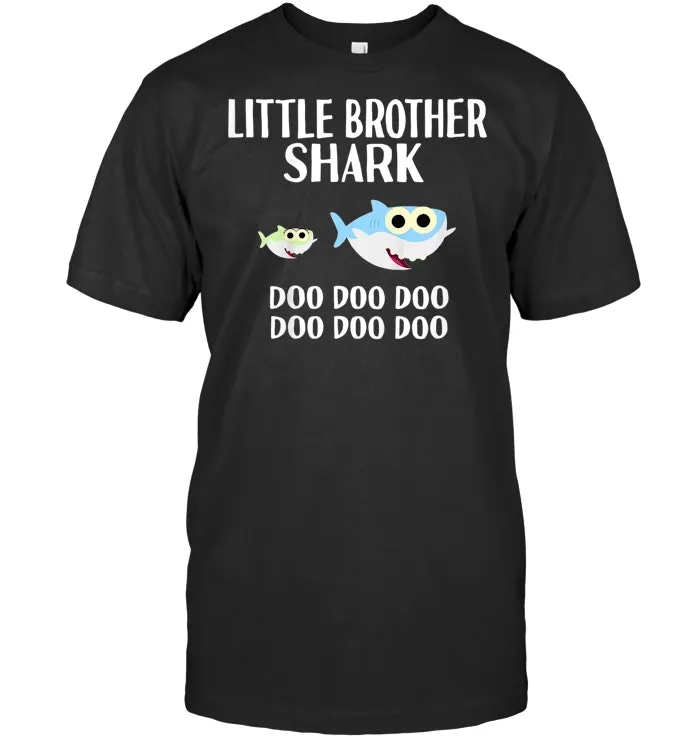 Kids Little Brother Shark Doo Doo Shirt Halloween Christmas Gift